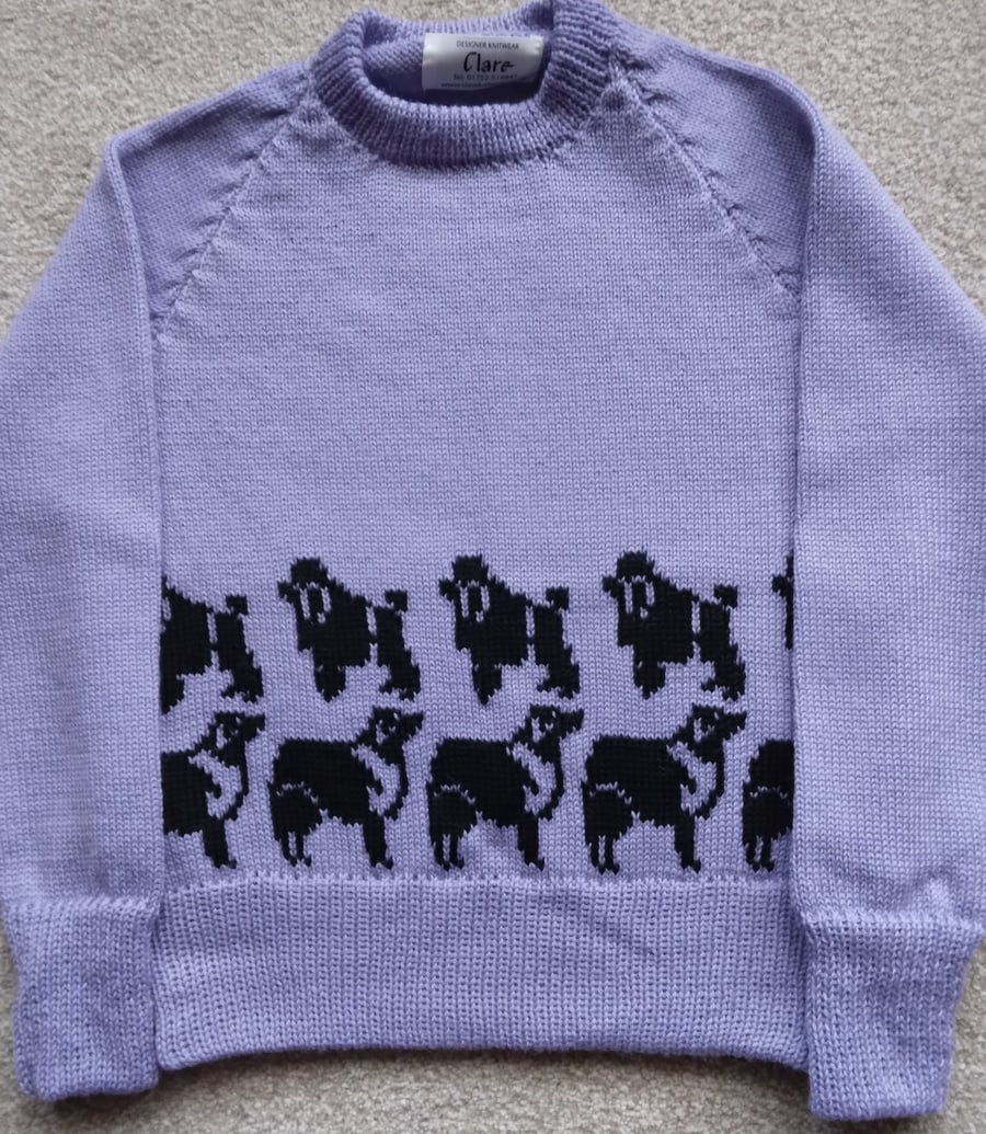 Child's jumper with dogs round the bottom