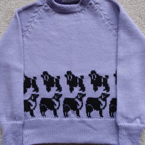 Child's jumper with dogs round the bottom