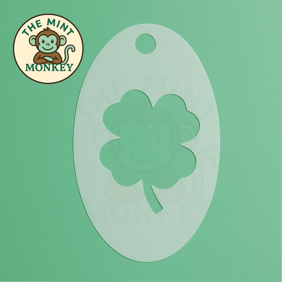 Four Leafed Clover - Face Paint Stencil - Kids Party - Reusable - cake decoratin