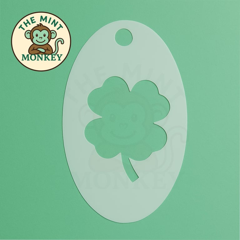 Four Leafed Clover - Face Paint Stencil - Kids Party - Reusable - cake decoratin