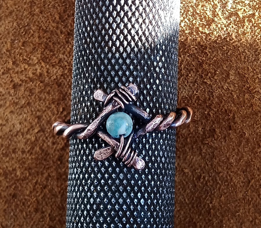 Rustic Copper Cross Unisex Thumb Finger Ring