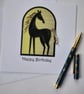 Happy Birthday Black and Gold Horse 