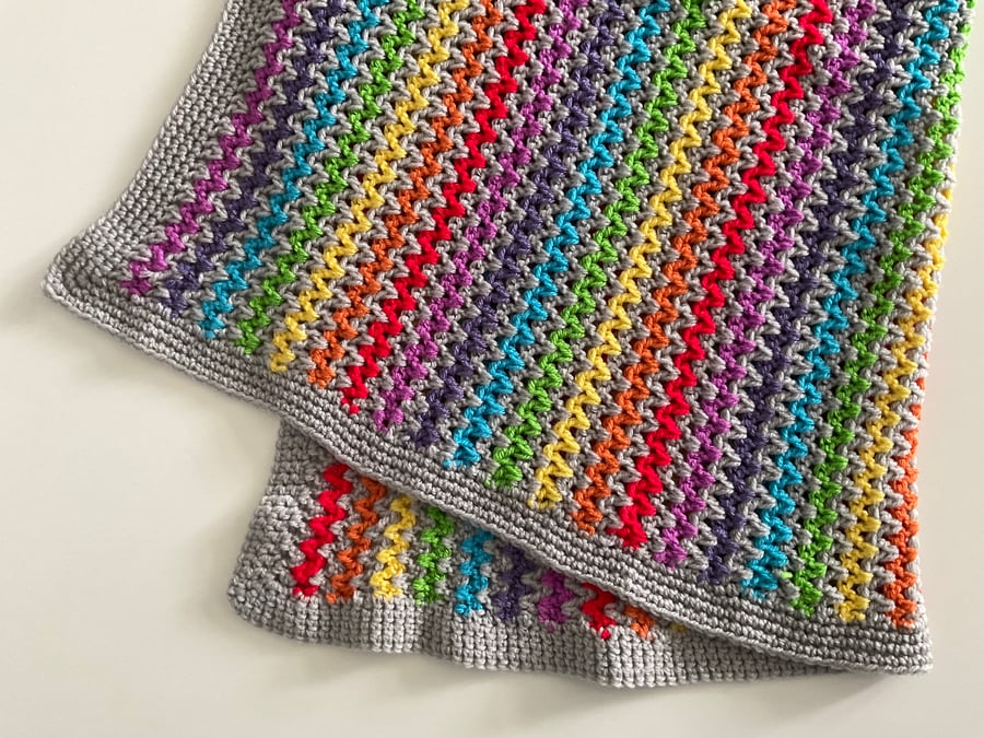 Crochet Rainbow baby blanket