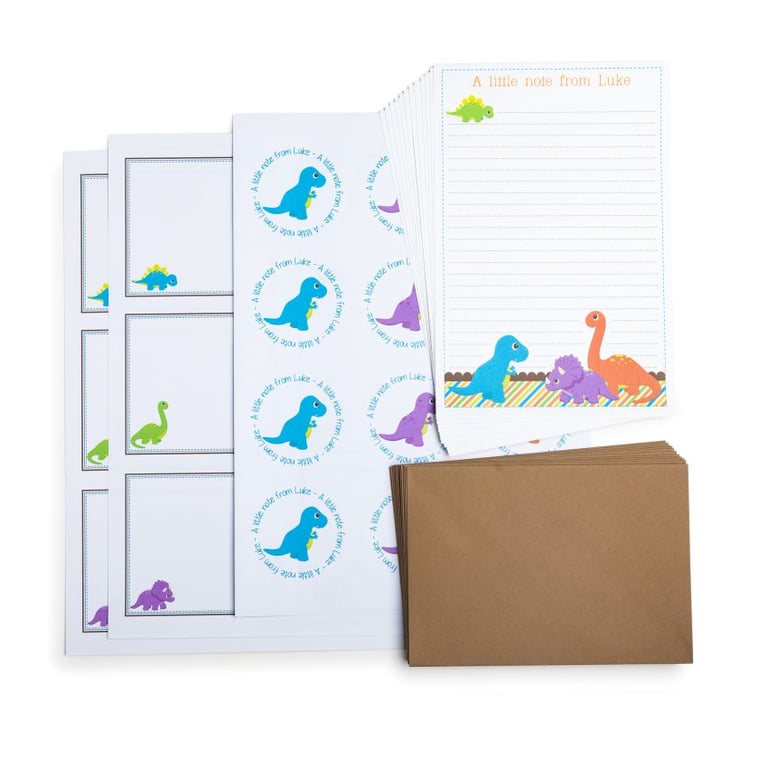 Personalised Dinosaur Writing Set