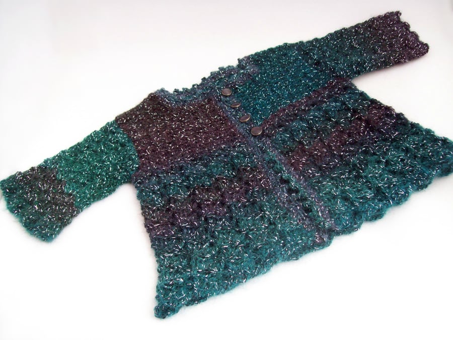 Dark green baby cardigan