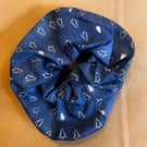 Large blue Christmas tree scrunchie 