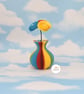 Rainbow Mini vase with Paper Rose Flowers - Image 7