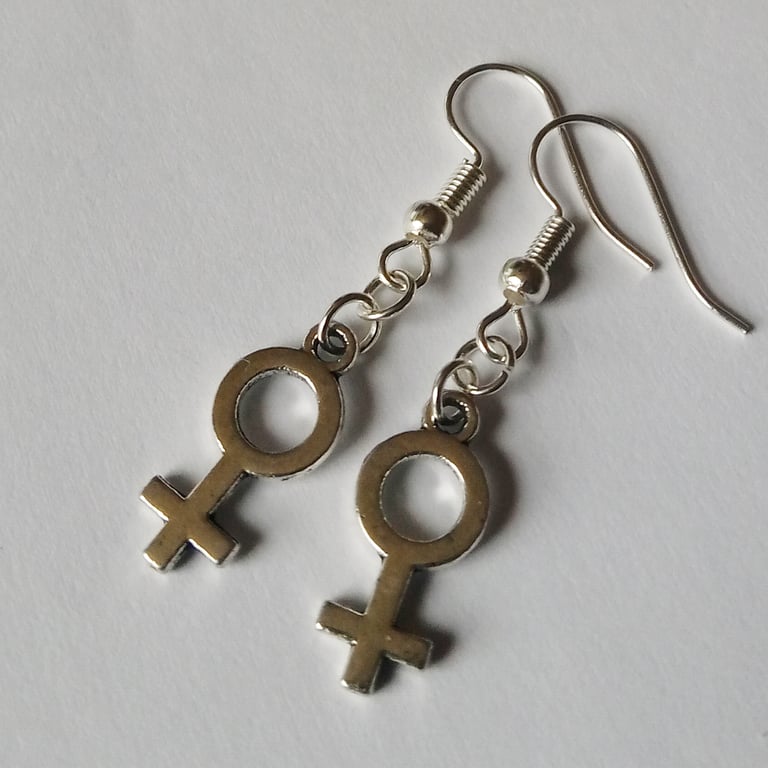 Small Venus Woman Symbol Earrings
