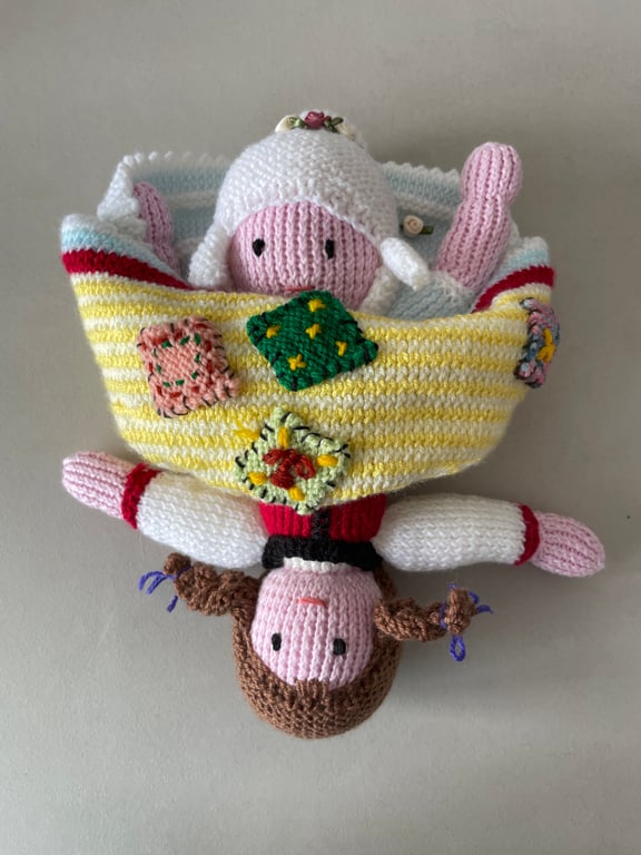 Hand Knitted Cinderella Topsy Turvey Doll