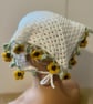  White Sunflower Crochet Bandana - Boho Summer Festival Headscarf - Image 5