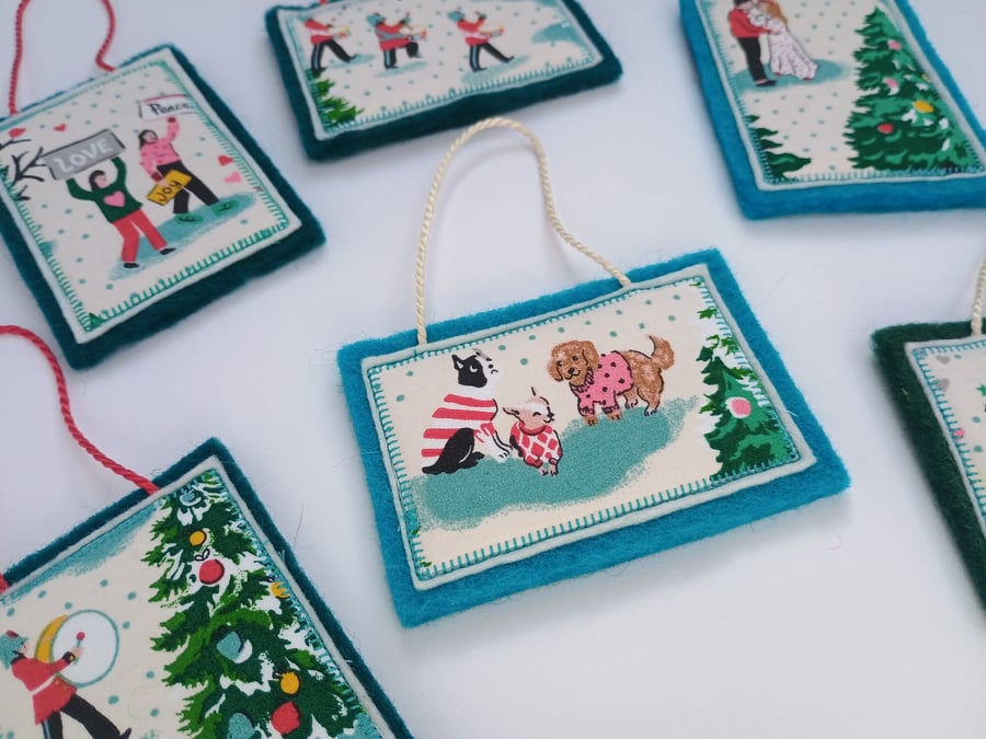 DRAFT Christmas Decoration - Nostalgic hanging felt and fabric ornament