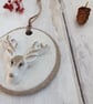 WALL DECORATION hand-built stoneware stag's head ornament in white - Image 2