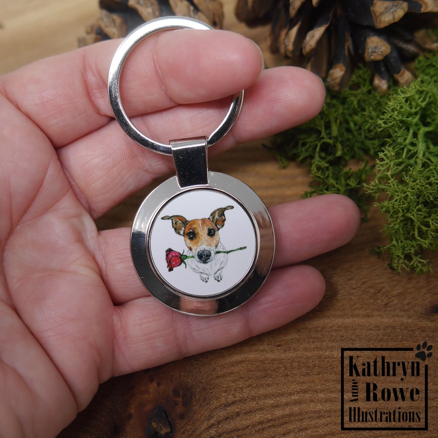 Jack Russell, Jack Russell Terrier, Terrier Art, Keyring, Jack Russell Keyring, 