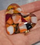 Fused Glass Pocket Heart - Deep red and coral - Image 2