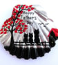 Fathers Day Cat Gift, Hand Painted Shell, Three Black Cats Tree Art Painting - Image 2