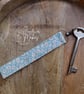 Floral Tilda Fabric Wristlet keyring for Keys or Phone - Fabric Keyfob - Teal