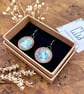 Handmade Ceramic Drop Earrings: Speckled Blue And Copper Glazed Clay Jewellery,  - Image 2