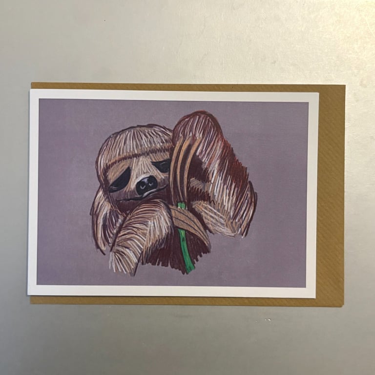 Sloth A5 Greeting Card