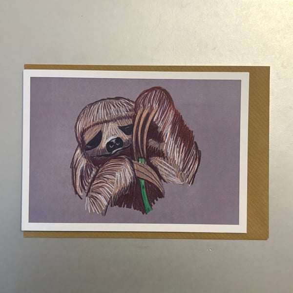 Sloth A5 Greeting Card