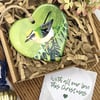 Festive Firecrest Heart - British Bird Christmas Decoration or Keepsake Gift