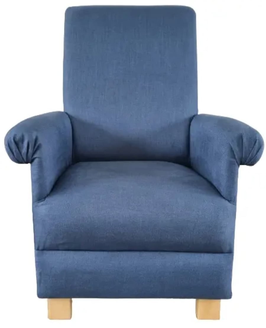 Laura Ashley Bacall Armchair Sapphire Blue Adult Chair Accent Plain Nursery New