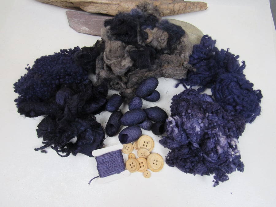Natural Dye Logwood Purple Mixed Natural Fibre Texture Craft Pack