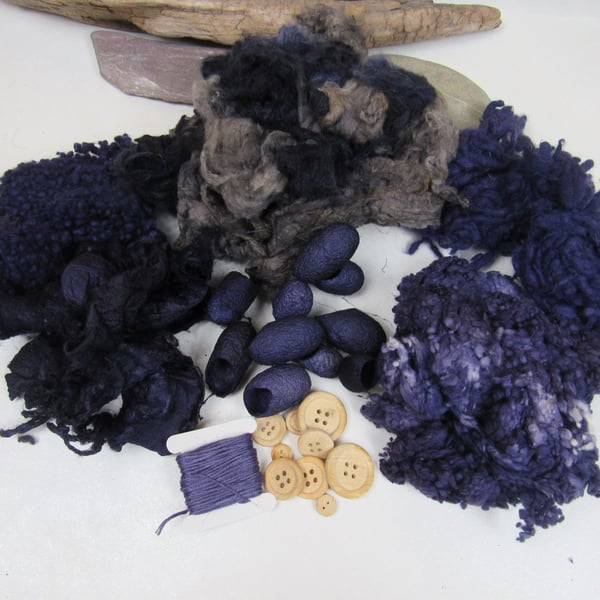 Natural Dye Logwood Purple Mixed Natural Fibre Texture Craft Pack