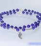 Bracelet Lapis lazuli gemstone and sterling silver stretchy handmade - Image 6