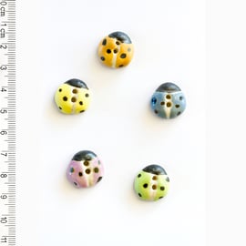 Pastel Ladybird Buttons