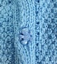 Sale! Hand knitted baby v neck cardigan knitted in blue 24 inch chest - Image 3