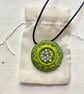 Calming Greens - Hand embroidered pendant - Image 3