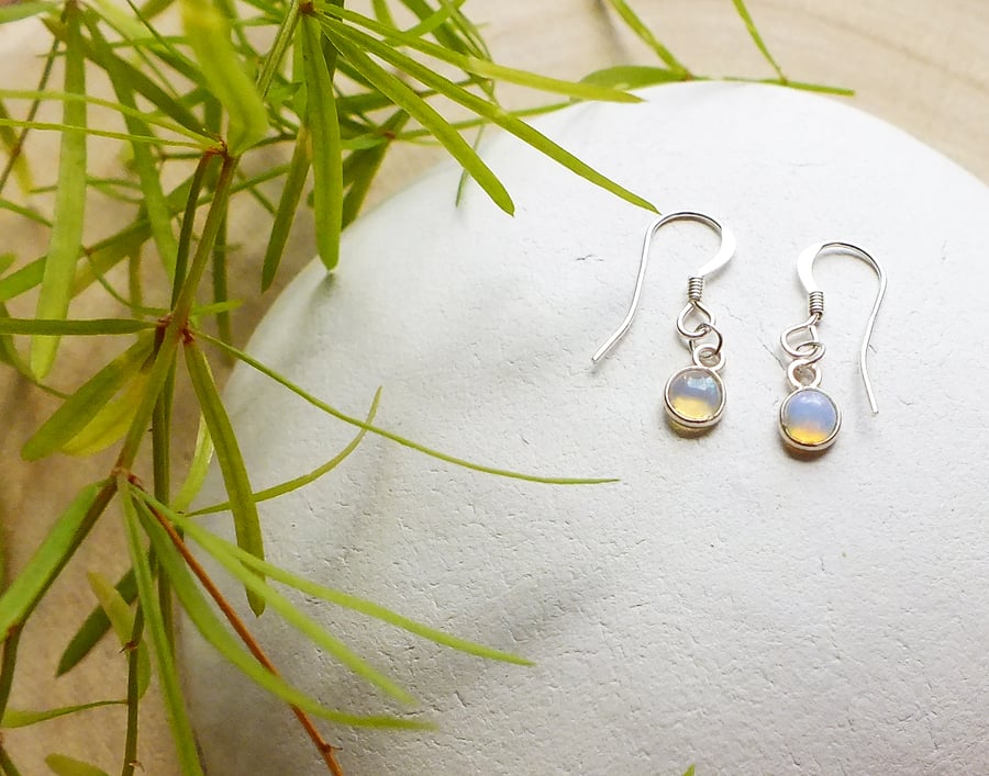 Enchanting Opal and Sterling Silver Earrings