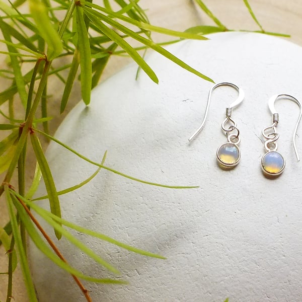 Enchanting Opal and Sterling Silver Earrings