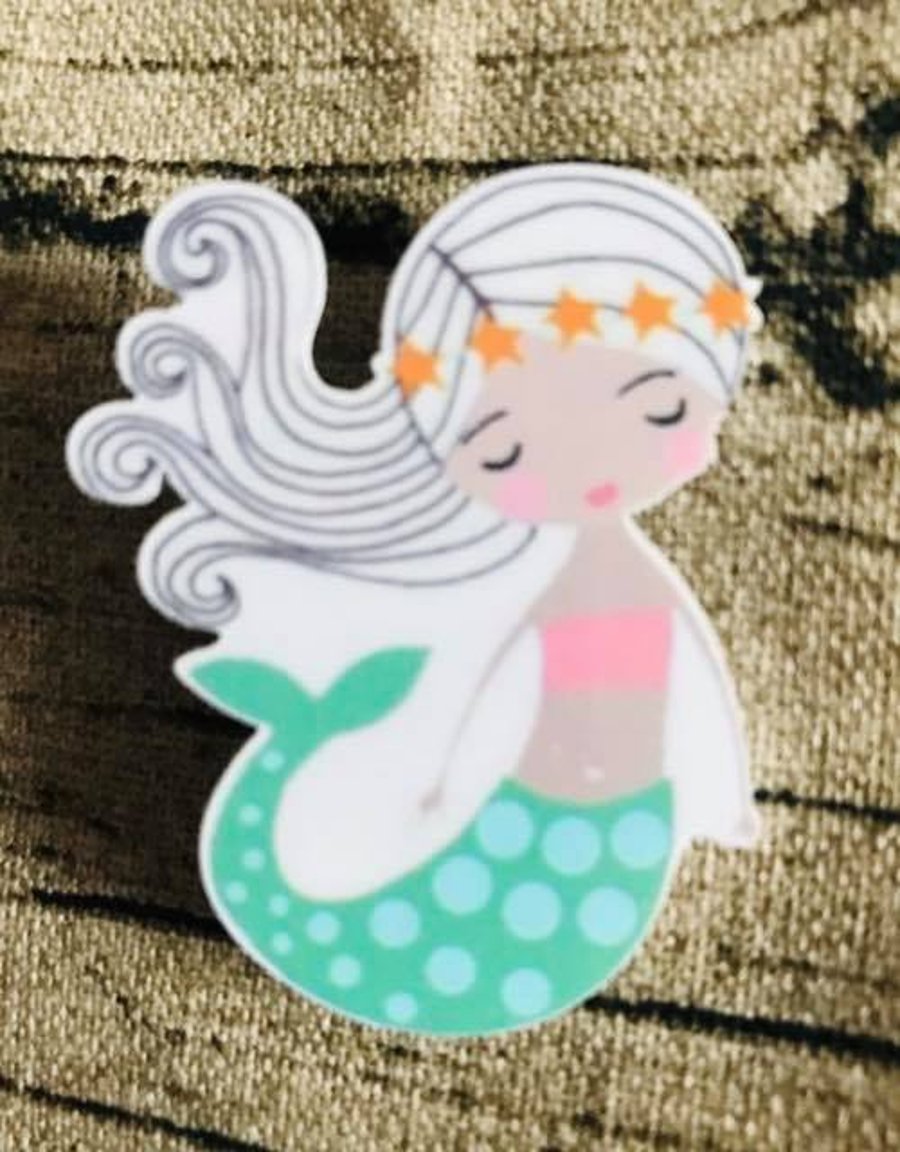 Acrylic Mermaid brooch