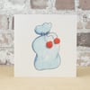 Hot Water Bottle blank card Ecofriendly