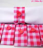 Set of Six Pink Gingham Napkin Rings - Image 3