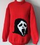 Ghost Face Hand Knitted Goth Sweater Bexknitwear - Image 1