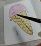 Strawberry Ice Cream Cone - Original ACEO Art - Image 3