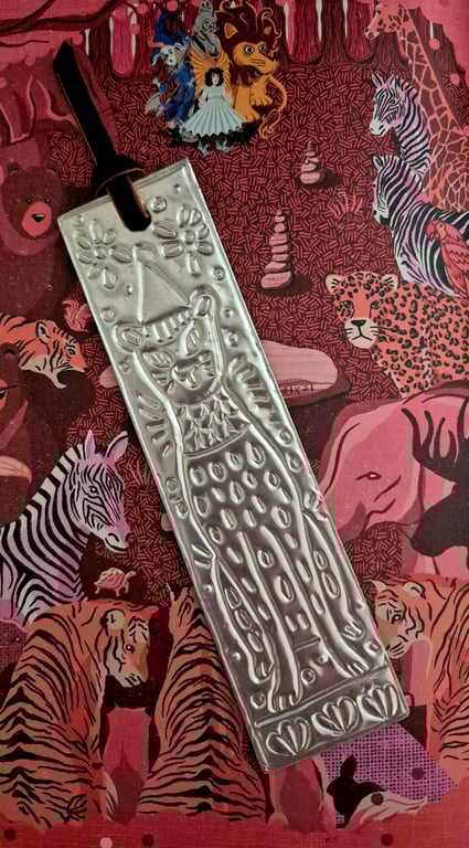 Unique embossed metal bookmark