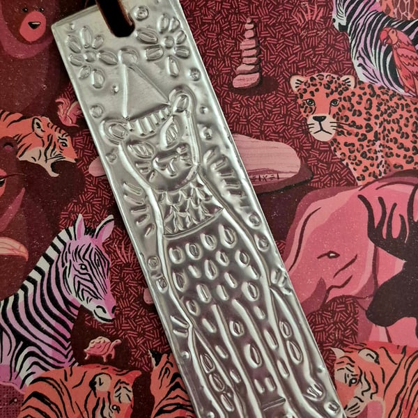 Unique embossed metal bookmark