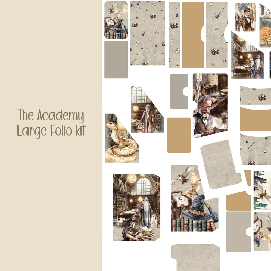 The Academy Large Folio Kit Scrapbooking, Ephemera, Journal, Digital Download 