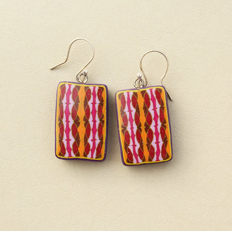 Dangle Earrings - Handmade Polymer Clay with Sterling Silver Hooks