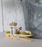 Tiny Handmade Coastal Wooden Peg Cottage Decoration  - Image 3