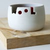 Made to order - The 'wool' yarn bowl, hand thrown custom pottery yarn bowl