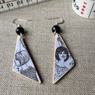 Upcycled wood earrings - dressmaking