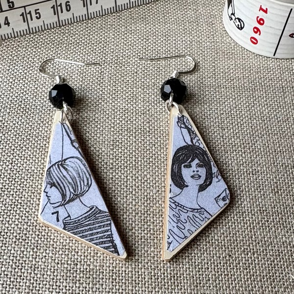 Upcycled wood earrings - dressmaking