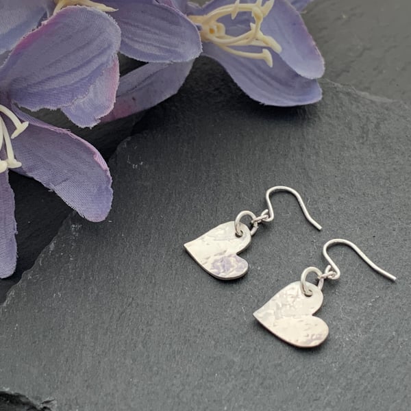 Sterling silver heart drop earrings 