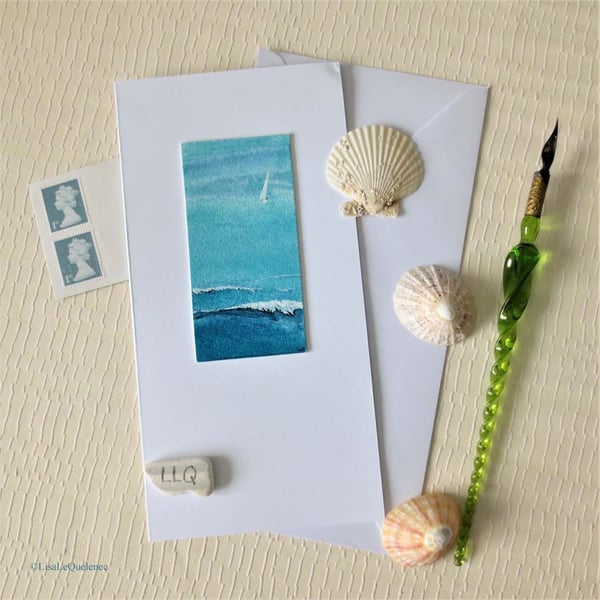 Art card summer sailing seaside yacht card male card bon voyage