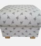 Storage Footstool Fryetts Bees Natural Fabric Pouffe Footstall Bumble Honey  - Image 1
