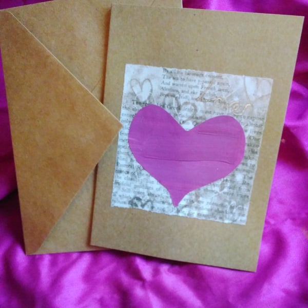 Love Pink Heart Card